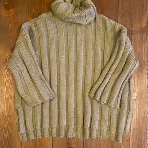 Zara Green Oversized Turtleneck Sweater
